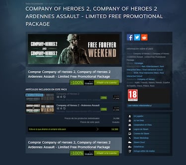 PC: Company of Heroes 2 y Ardennes Assault, gratis en Steam por tiempo limitado