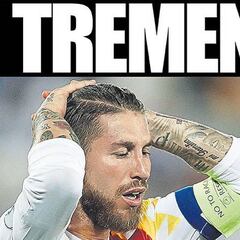 La frustración de Sergio Ramos en las portadas de Barcelona