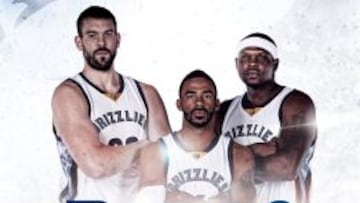 Marc Gasol, Mike Conley y Zach Randolph, el n&uacute;cleo duro de los Grizzlies.