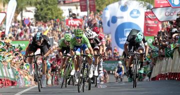 Matteo Trentin durante el sprint. 