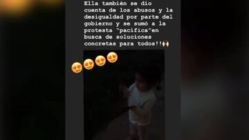 Opazo compartió tierna imagen de su hija en pleno cacerolazo