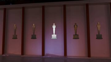 Oscar-shaped decorations are seen at the arrivals area, as preparations continue for the 95th Academy Awards in Hollywood, Los Angeles, California, U.S., March 9, 2023. REUTERS/Eric Gaillard
