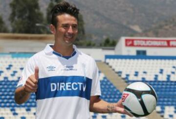 Roberto Gutiérrez en su presentación oficial como jugador de Universidad Católica.