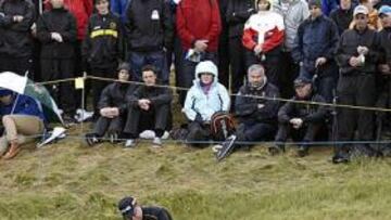 <b>AFICIÓN. </b>El partido de Miguel Ángel Jiménez y Thomas Bjorn fue uno de los que más público tuvo en el tercer día del British Open que se disputó en Royal Saint George.