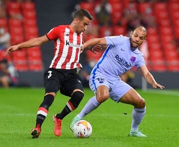 Martin Braithwaite con Alejandro Berenguer.