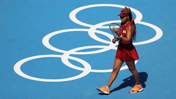 Naomi Osaka, durante su primer partido en Tokio 2020.