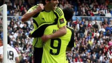 <b>ALEGRÍA. </b>Lafita y Uche celebran uno de los goles del Zaragoza.
