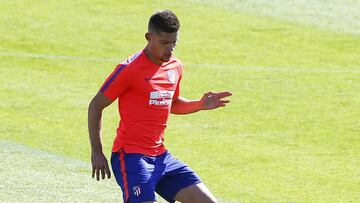 Montero, en un entrenamiento del Atl&eacute;tico de Madrid