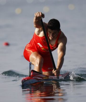 David Cal en la prueba C1 500m de los JJOO de Pekín 2008.