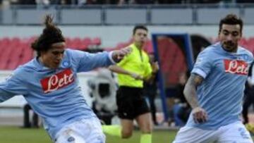 <b>PÓLVORA. </b>Cavani y Lavezzi, los delanteros del Nápoles.