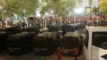 Dispositivo policial el pasado sábado en Zaragoza.