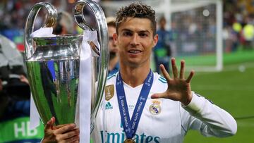 Cristiano presume en Kiev de sus cinco Champions.