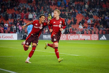 Ola Brynhildsen, del Toronto FC, tras marcar un gol contra el Philadelphia Union en la MLS.
