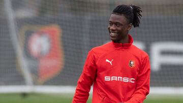 Eduardo Camavinga, del Rennes, se entrena para el partido ante el Krasnodar.