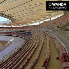 El Atleti inicia las obras para el césped del Wanda Metropolitano
