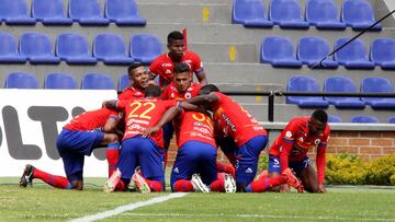 Jugadores del Deportivo Pasto en un partido del FPC