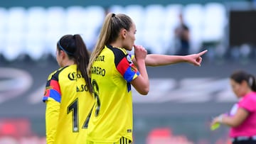 during the 3rd round match between Leon and America as part of the Liga BBVA MX Femenil, Torneo Apertura 2025 at Nou Camp Stadium, on July 27, 2025 in Leon, Guanajuato, Mexico.