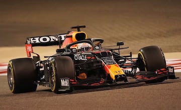 26 March 2021, Bahrain, Sakhir: Dutch Formula One driver Max Verstappen of the Red Bull Racing team in action during the second practice of the Formula One 2021 Bahrain Grand Prix at the Bahrain International Circuit.