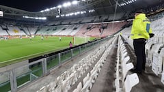 Imagen de las gradas vac&iacute;as del Juventus Stadium antes del Juventus de Tur&iacute;n - Inter de Mil&aacute;n de la Serie A.
