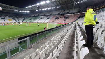 Imagen de las gradas vac&iacute;as del Juventus Stadium antes del Juventus de Tur&iacute;n - Inter de Mil&aacute;n de la Serie A.