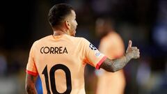 Correa, durante el partido ante el Brujas.