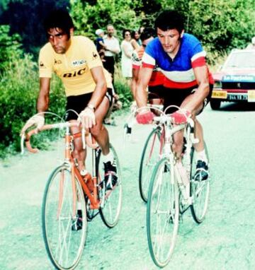 Luis Ocaña con Thevenet y Fuente durante el Tour de Francia de 1973.
 