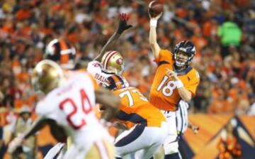 Peyton Manning jug¨® su ¨²ltimo partido de pretemporada, ya que los Broncos le resevar¨¢n en el ¨²ltimo encuentro contra los Cardinals. El QB consigui¨® 14 de 21 para 124 yardas, pero fue incapaz de que Denver consiguiera ning¨²n touchdown. Adem¨¢s, lanz¨® una intercepci¨®n y le hicieron 3 sacks.