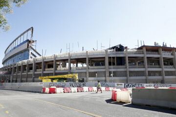 Aspecto de la demolición del Estadio Vicente Calderón a 1 de agosto de 2019.