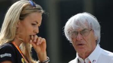 Carmne Jord&aacute; junto a Bernie Ecclestone.