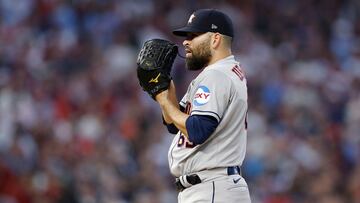 MINNEAPOLIS, MINNESOTA - OCTOBER 11: Jose Urquidy #65 of the Houston Astros looks on against the Minnesota Twins during the second inning in Game Four of the Division Series at Target Field on October 11, 2023 in Minneapolis, Minnesota.   David Berding/Getty Images/AFP (Photo by David Berding / GETTY IMAGES NORTH AMERICA / Getty Images via AFP)