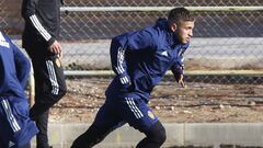 Luis Carbonell, en un entrenamiento con el primer equipo.