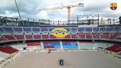 El Barça saca pecho con el avance de las obras del Camp Nou