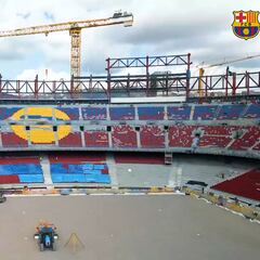 El Barça saca pecho con el avance de las obras del Camp Nou