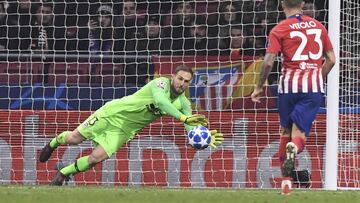 El guardameta esloveno del Atlético de Madrid, Jan Oblak, durante un partido.