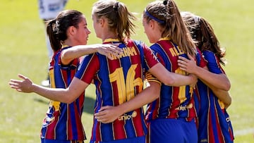 Aitana, Graham, Alexia y Mariona, jugadoras del Bar&ccedil;a.