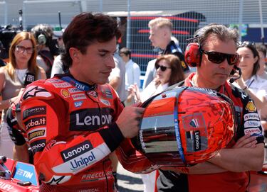 Marc Márquez de Ducati Lenovo Team MotoGP antes del inicio de la carrera del Gran Premio de España de MotoGP.