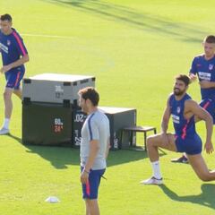 El Atlético sigue trabajando con la mente puesta en Tallin