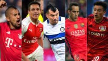 Arturo Vidal, Alexis Sánchez, Gary Medel, Claudio Bravo y Charles Aránguiz