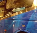 Apedreado el autobús del Espanyol: una luna rota