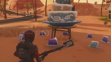 Un pastel de cumpleaños en Fortnite Battle Royale
