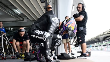Jorge Martín durante el primer día de test de MotoGP en Sepang.