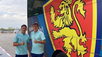 Giuliano y Francho, antes de emprender viaje a Miranda de Ebro.