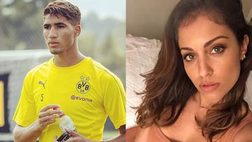 Achraf Hakimi confirma su relaci&oacute;n  Hiba Abouk con su primera foto juntos.