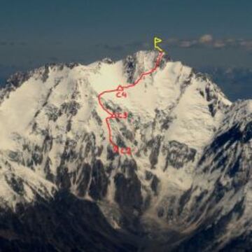 Así fue la ascensión que hicieron Alex Txikon, Simone Moro, Tamara Lounger y Alí Sadpara desde el campo base 2 hasta la cima del Nanga Parbat, a 8.125 metros de altitud.