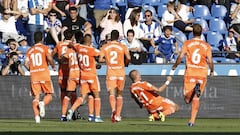 Celebraci&oacute;n de uno de los goles del Oviedo en Riazor