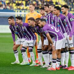 Los jugadores del Real Valladolid, a tortas en La Cerámica