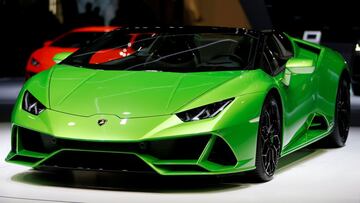 FILE PHOTO: The Lamborghini Huracan Evo Spyder is displayed at the 89th Geneva International Motor Show in Geneva, Switzerland March 5, 2019. REUTERS/Pierre Albouy/File Photo