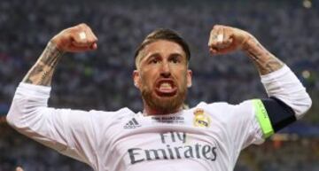 Sergio Ramos celebra el 1-0.