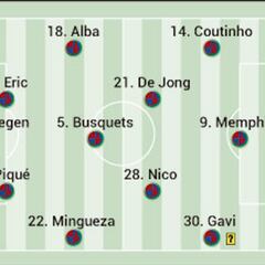 Alineación posible titular del Barcelona ante el Benfica