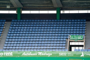 Los asientos de color azul tan tradicionales (y tan poco racinguistas) del estadio de El Sardinero ahora cambiarán para ser, de mayoritaria, verdes.